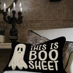 Aacors Halloween Pillow Cover 12X20 Inch Ghost Funny Halloween Saying Decoration Holiday Farmhouse Pillow Case Decor For Home So