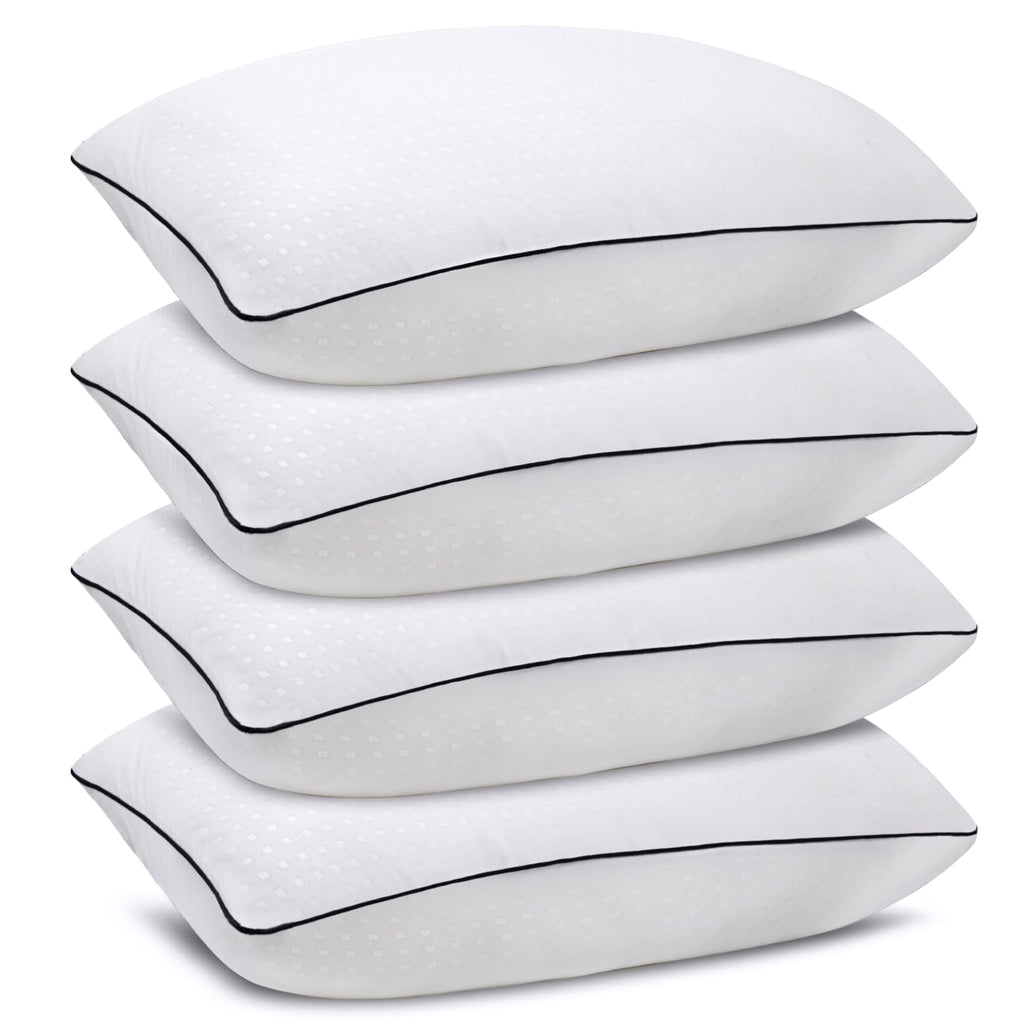 Higoom King Size Bed Pillows For Sleeping 4 Pack,Luxury Hotel Pillows,Comfortable And Supportive,Machine Washable,Suitable For S