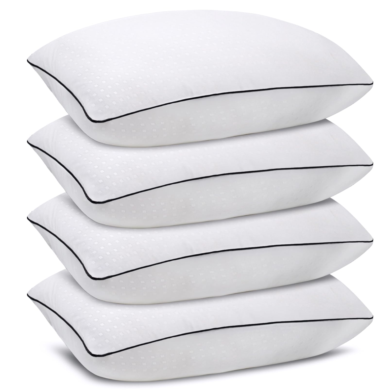 Higoom King Size Bed Pillows For Sleeping 4 Pack,Luxury Hotel Pillows,Comfortable And Supportive,Machine Washable,Suitable For S