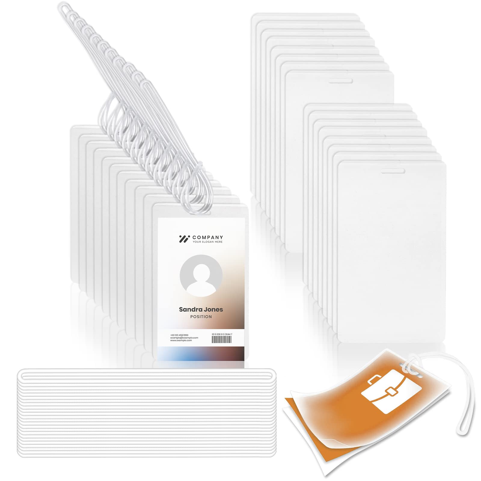 100 Pieces 10 Mil 2 1/2' X 4 1/4' Laminating Pouches With Slot Hole Printable Luggage Tags Clear Thermal Laminate Pouch Tags K