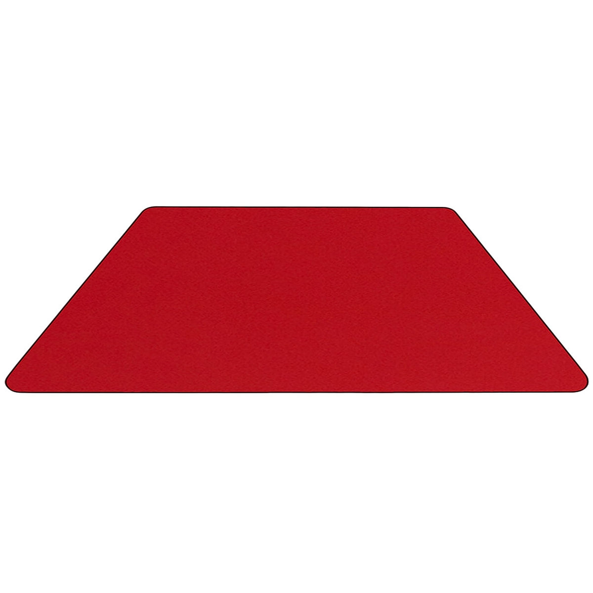 Flash Furniture Wren 22.5''W x 45''L Trapezoid Red HP Laminate Activity Table - Height Adjustable Short Legs