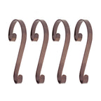 Haute Decor Stocking Scrolls Stocking Hanger - 4 Pack (Oil-Rubbed Bronze) - Christmas Stocking Holders for Various Mantel Sizes 