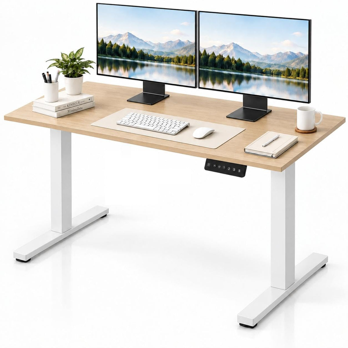 Tekavo Garry Height Adjustable Table For Office Work | Electric Standing Computer Table | 80 Kg Load Capacity | 72120 Cm Height