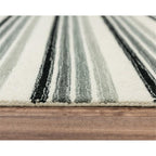 Alora Decor Rivera 7'9" X 9'9" Stripe Gray/Ivory/Charcoal Hand-Tufted Area Rug