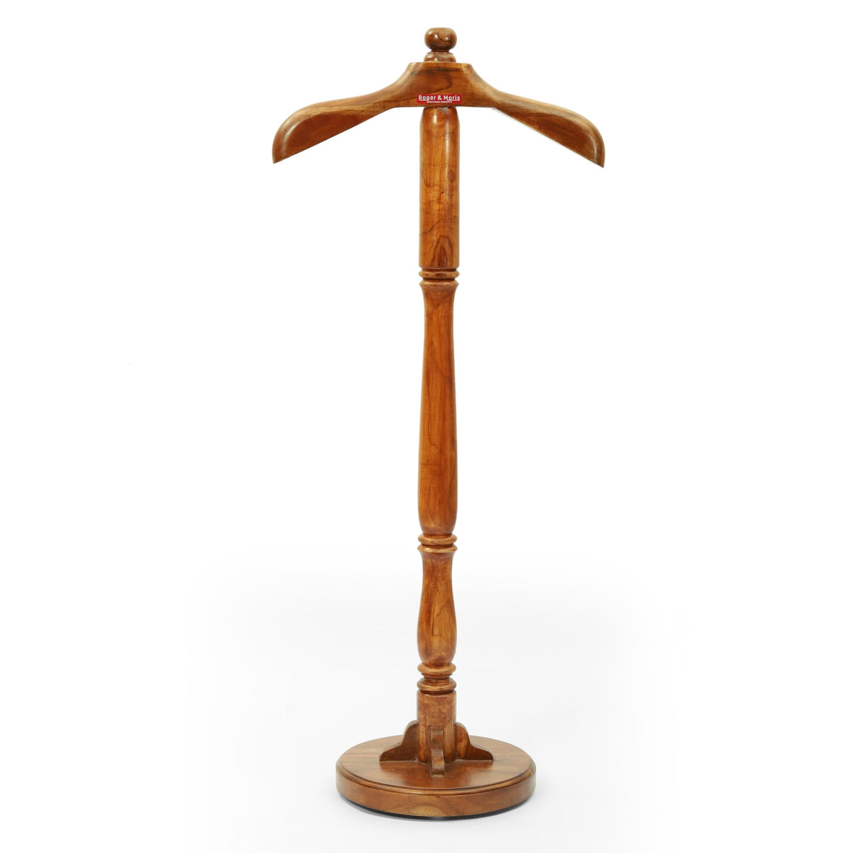 Roger & Moris Teak Wooden Coat Stand/Cloth Hanger  Pedestal Type (Brown, Size : 43 Inch)