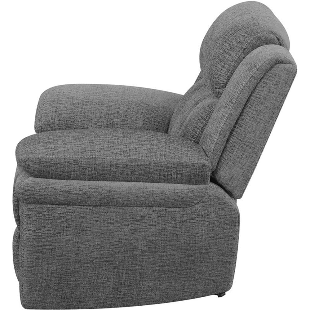 Coaster Home Furnishings Bahrain Upholstered Charcoal Power Glider Recliner, 609543P