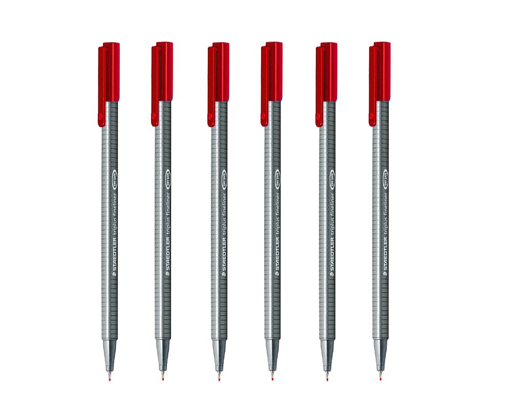 Staedtler Triplus Fineliner 0.3Mm - Pack Of Six (6 Red)