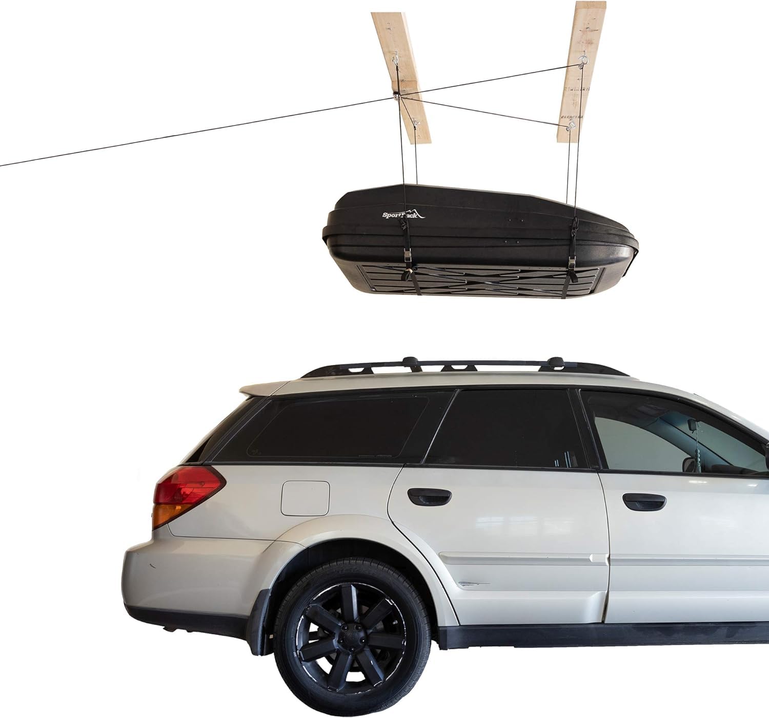 HARKEN Hoister Lightweight Cargo Carrier Overhead Garage Storage 4-Point Hoist System for 60lb Carriers, Kayaks, Canoes, Surf & 