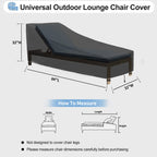 Outdoorlines Outdoor Waterproof Patio Chaise Lounge Chair Cover - Uv Resistant Lounger Covers Heavy Duty Weatherproof Patio Sofa Furniture Covers, 2 Packs, 84Wx32Dx32H Inches, Black