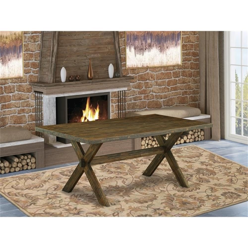 East West Furniture XT777 X-Style Mid-Century Modern Dining Table - a Rectangle Kitchen Table Top with Stylish Legs, 40x72 Inch, Multi-Color