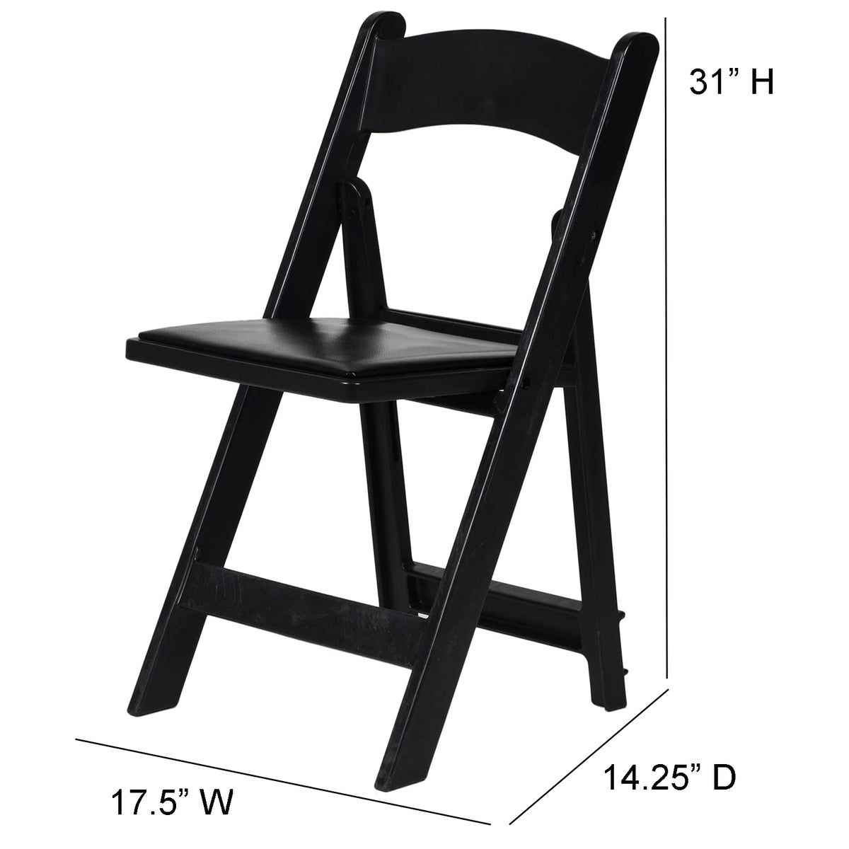 Commercial Seating Products Resin Black Folding Chairs, 1-Pack