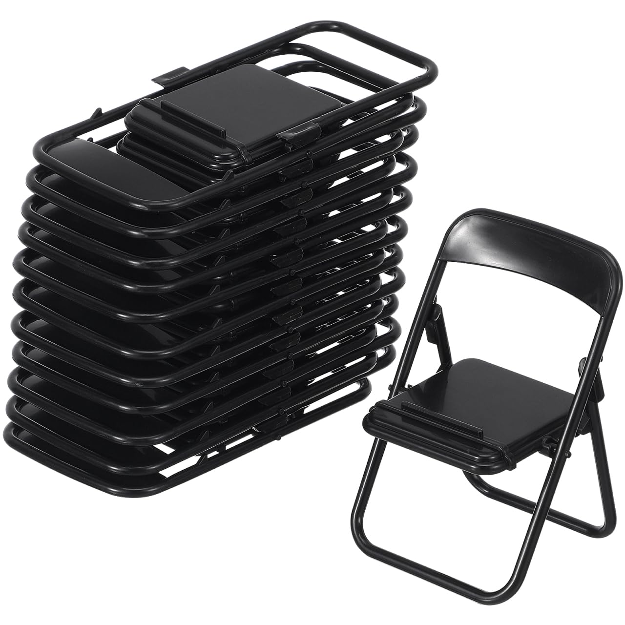 Gadpiparty Foldable Chair Mini Plastic Chair Action Figure Accessories Phone Holder Stand Doll Dollhouse Decoration Miniature Fu