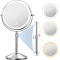 Niuphia Vanity Mirror with Lights 7 Rechargeable 1x/10x Lighted Makeup Mirror Adjustable Height Double Sided Mirror with Lights 