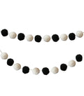 BLACK AND WHITE POM GARLAND SET