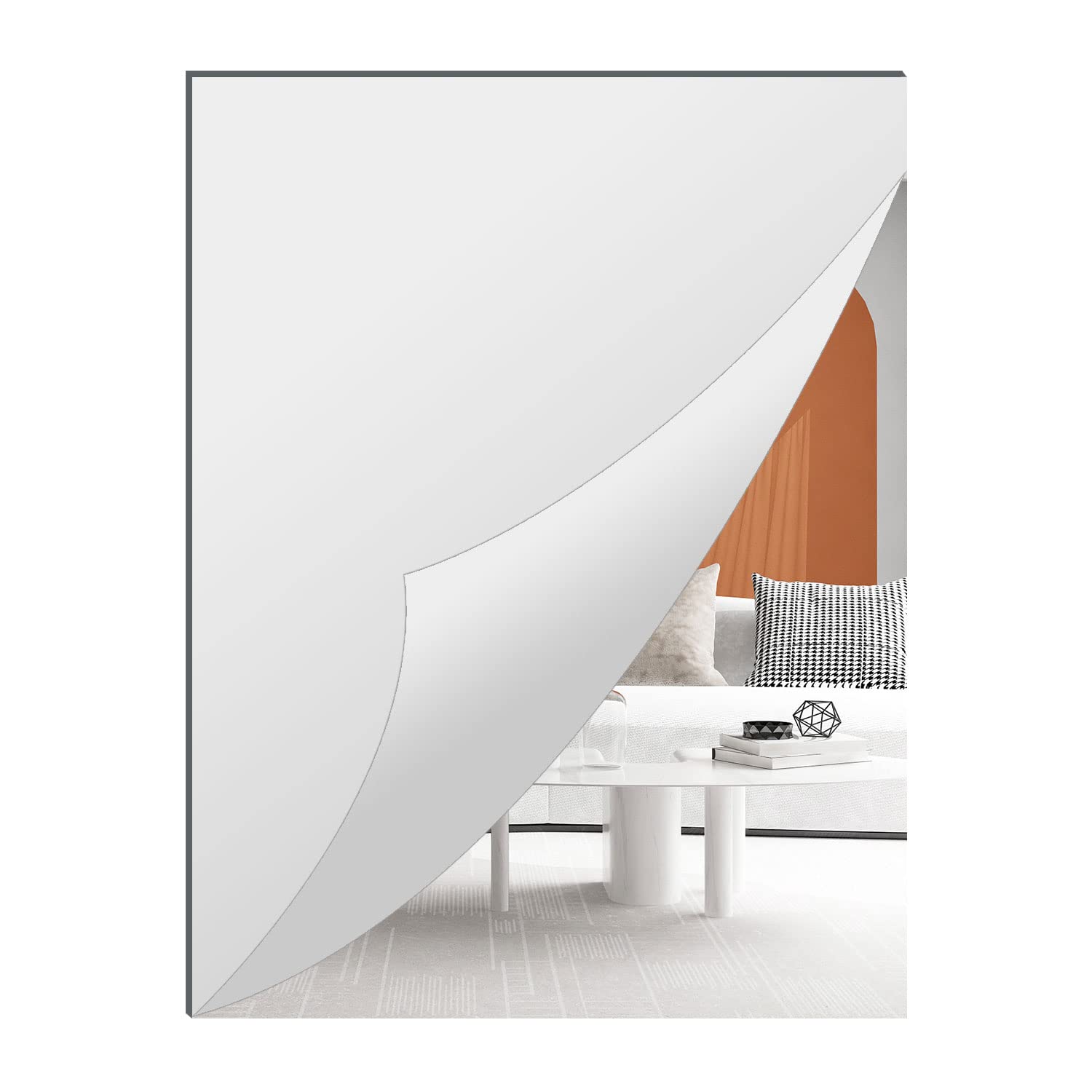 DARENYI A2 Acrylic Mirror Sheet for Wall, 16.5 x 23.2 Large Rectangular Mirror Tiles Frameless Wall Mounted Mirror Self-Adhesive