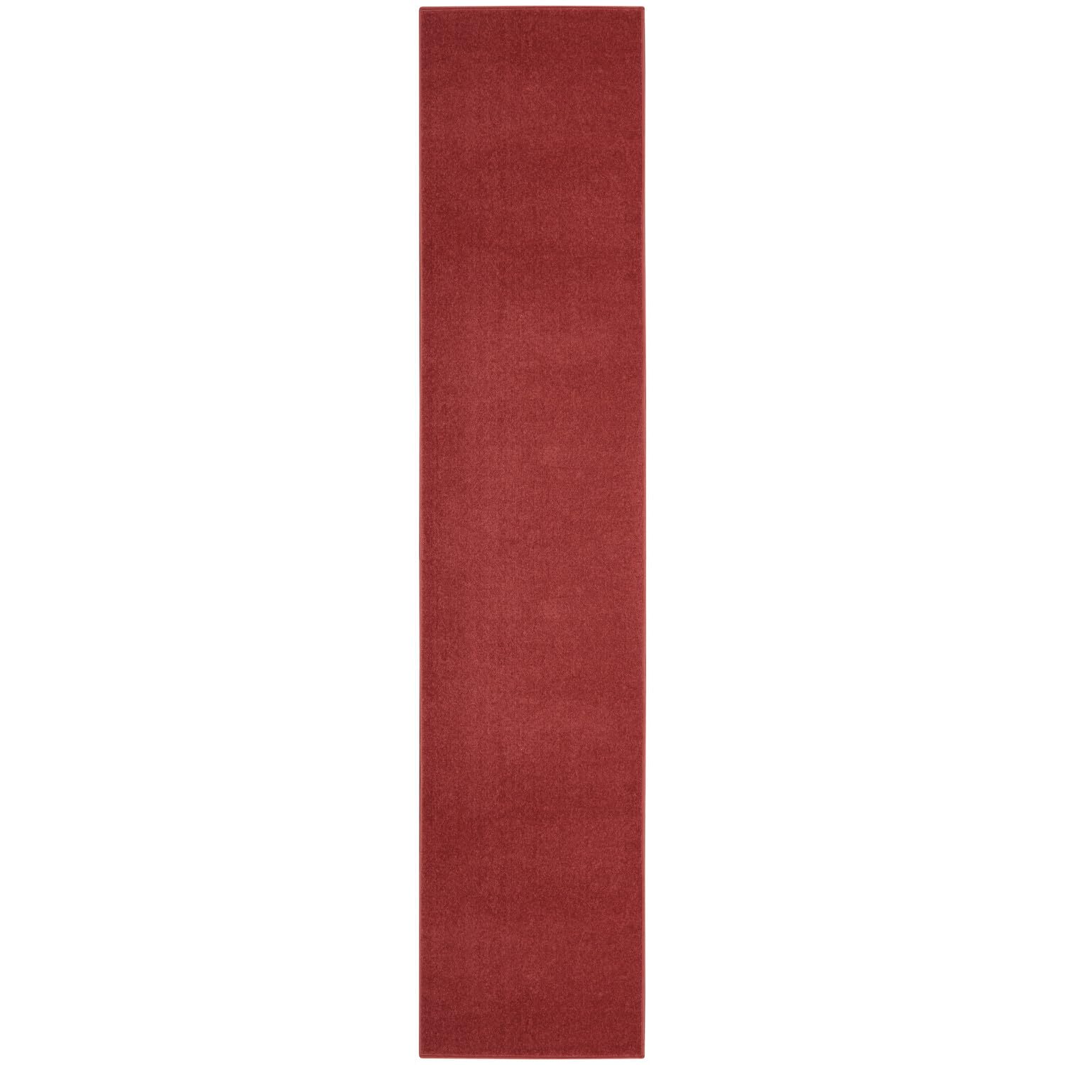 Nourison Essentials Solid Indoor/Outdoor Brick Red 2'2' X 16 Area Rug, Easy Cleaning, Non Shedding, Bed Room, Living Room, Dining Room, Deck, Patio, Backyard (2X16)