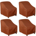 Nettypro Waterproof Patio Chair Covers 4 Pack Outdoor Lounge Deep Seat Armchair Cover, 34W X 37D X 36H Inches, Brown
