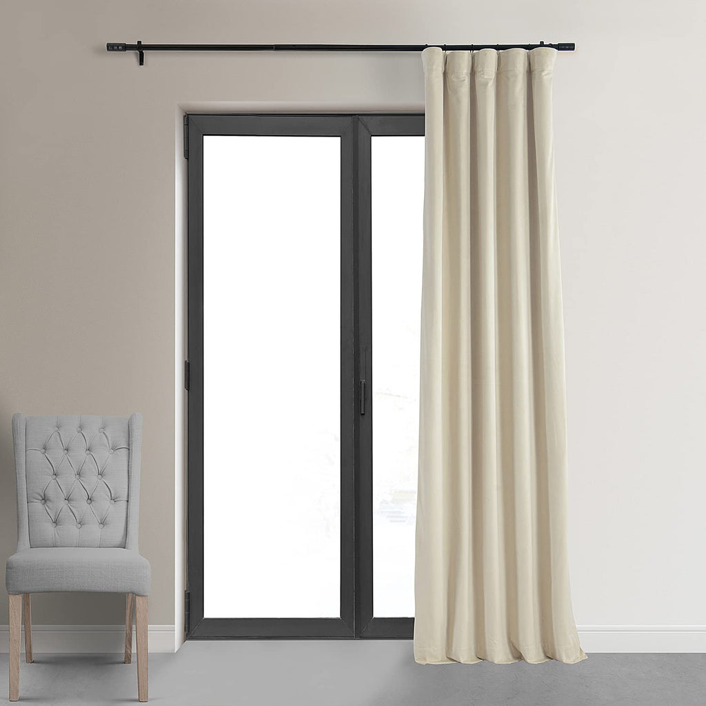 Hpd Half Price Drapes Signature Velvet Thermal Blackout Curtains For Living Room 84 Inch Long (1 Panel) Rod Pocket Insulated Blackout Curtains For Bedroom Window Curtains, 50W X 84L, Neutral Ground