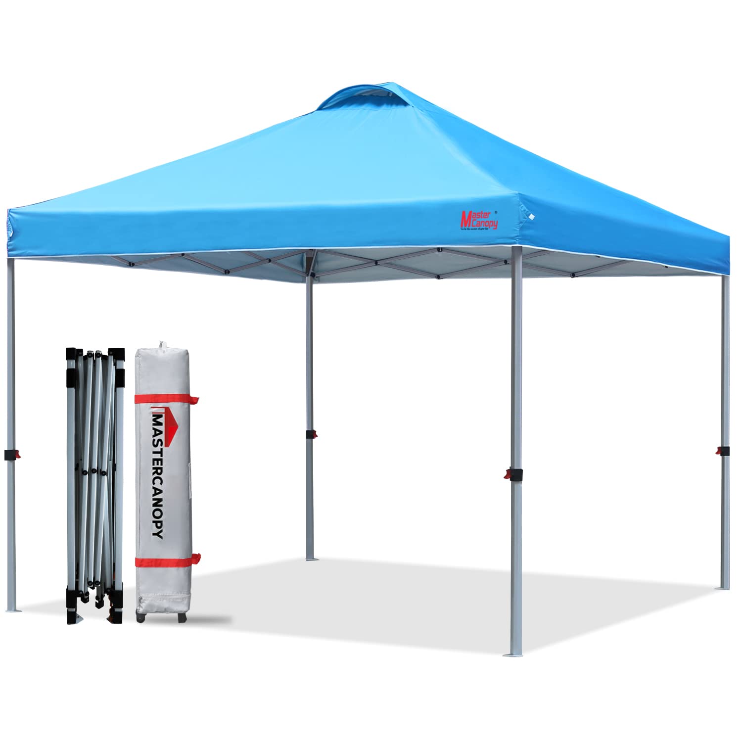 Mastercanopy Durable Ez Pop-Up Canopy Tent With Roller Bag (10X10, Sky Blue)