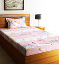 Home Sizzler 144Tc Microfibre KidS Unicorn Single Bedsheet With 1 Pillow Cover