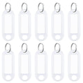 Uniclife 10 Pieces Key Tags 2 Inch Soft Plastic Key Chain Tags With Blank Paper Labels Clear Windows Protective Films And Split