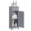VASAGLE Storage Cabinet, Small Slim Floor Cabinet with Drawer and Shutter Door, for Living Room, Bathroom, Bedroom, 11.8 x 12.6 