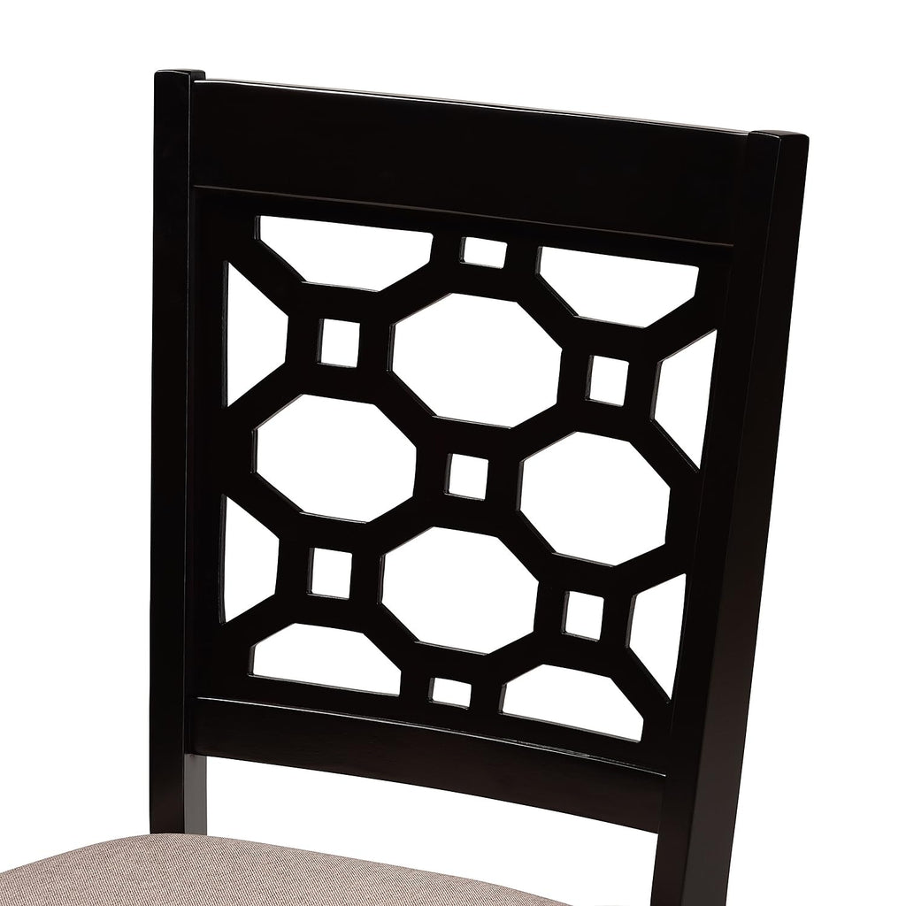 Baxton Studio Peter Modern Fabric Dining Chair, Sand And Dark Brown, 4/Set (171-10950-Hit)