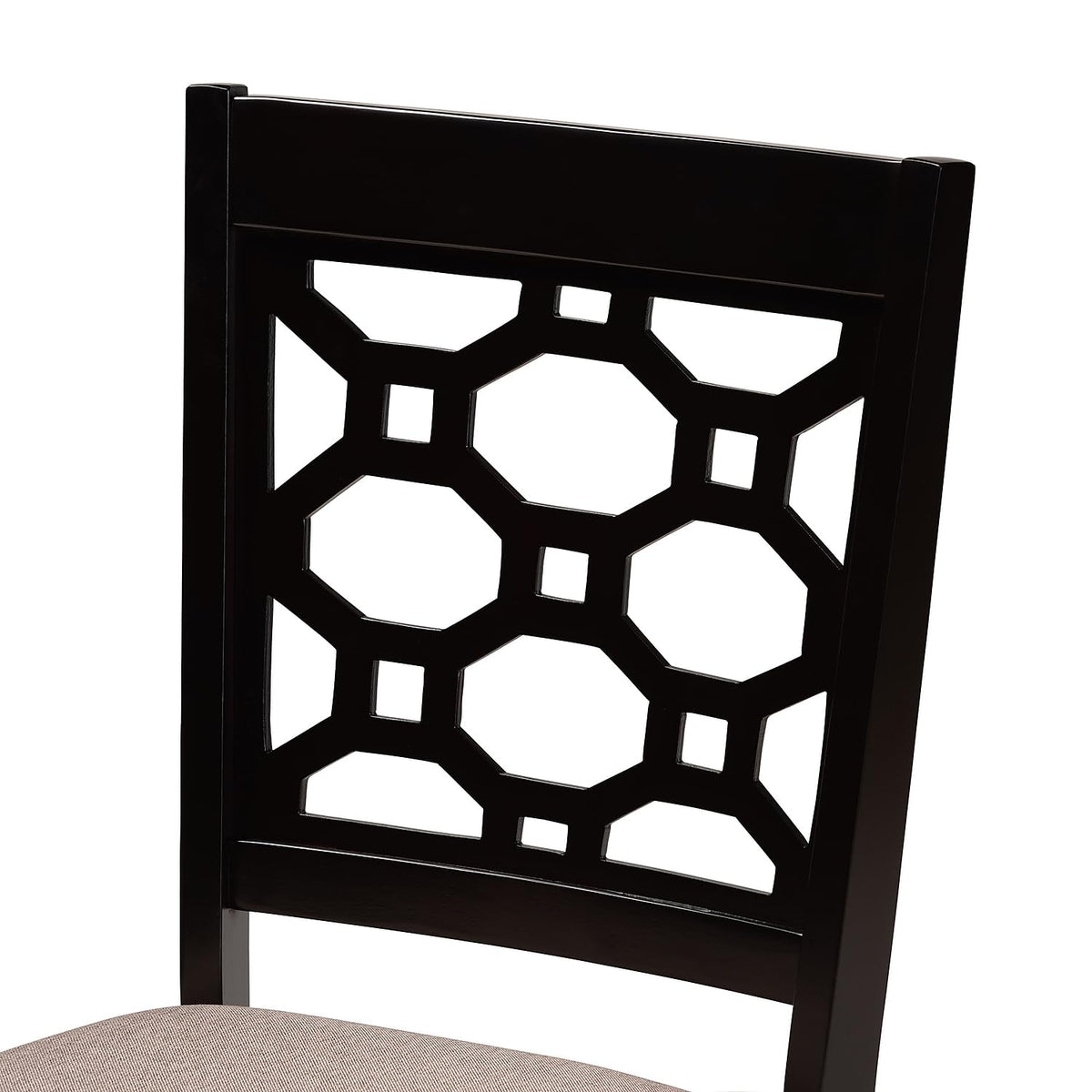 Baxton Studio Peter Modern Fabric Dining Chair, Sand And Dark Brown, 4/Set (171-10950-Hit)