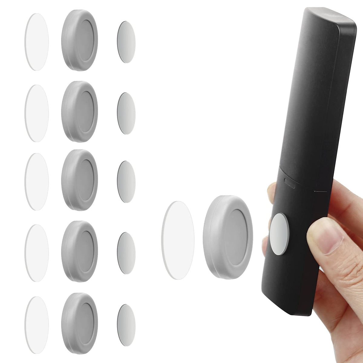 Wallfid 5 Pack Magnetic Remote Control Holder Wall Mount Holders Hole-Free Phone Charging Organizer Storage Containers For Home