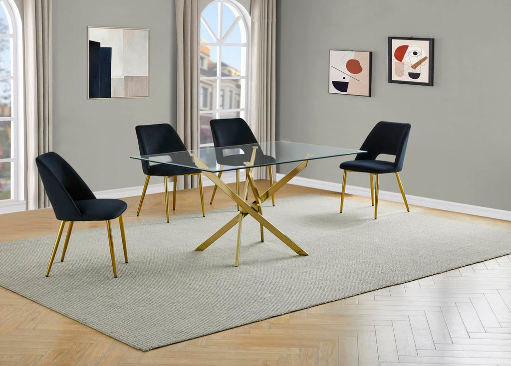 Best Quality Furniture D61-SC226-9 Dining Set, 5-Piece, Black