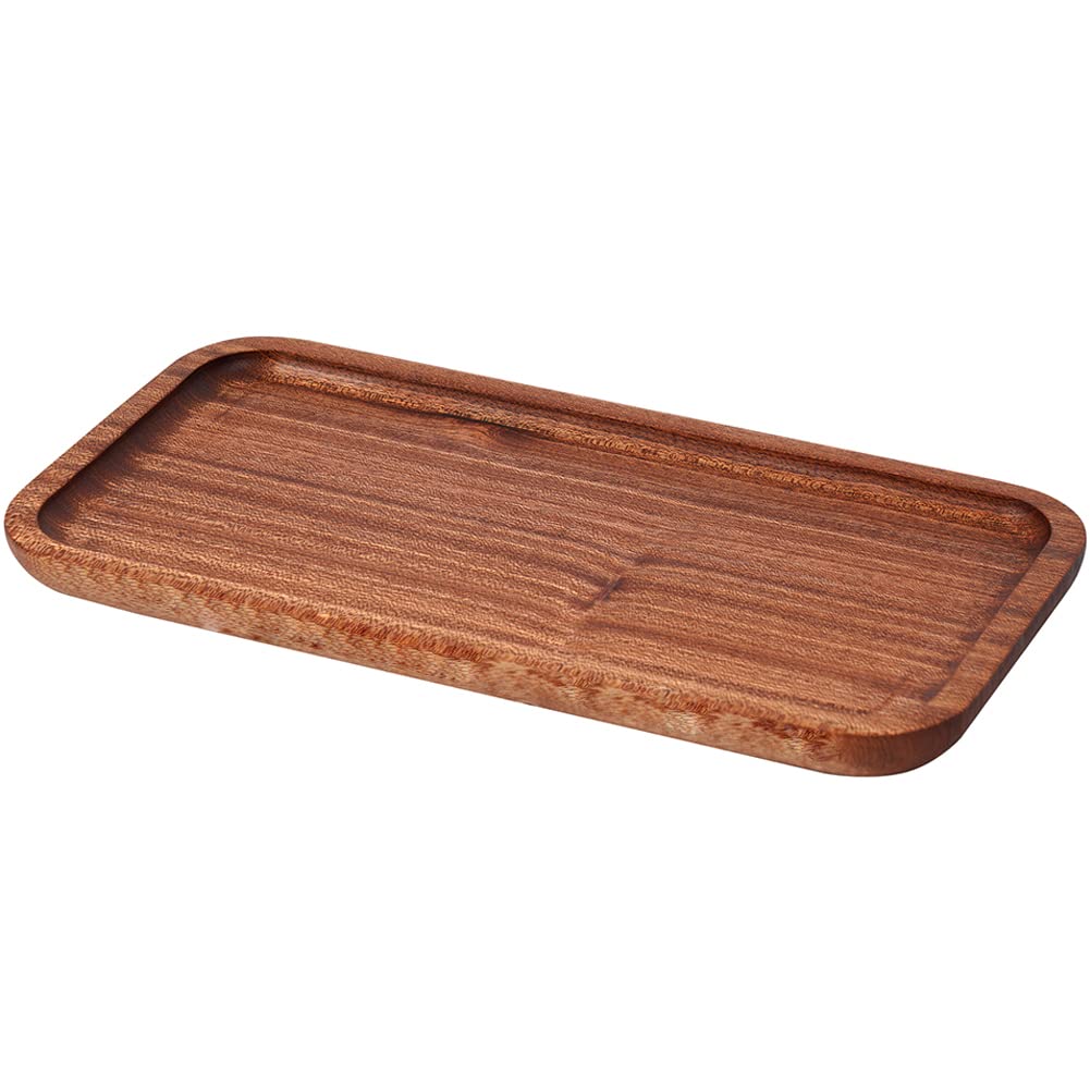 WUBOECE 9.84in Wooden Vanity Tray, Bathroom Tray Countertop Organizer Tray for Candle Perfume Soap Dispenser Jewelry Keys