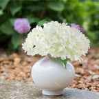 Cherica 20 Pcs White Hydrangea Artificial Flowers Bulk, Faux Hydrangea Flowers Heads, Artificial Fake Silk Hydrangea Flowers Wit