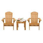Vingli Folding Wooden Adirondack Chair Set Of 2 And Table Set, Fire Pit Seating Ergonomic Design, Folding Outdoor Patio Lounger Armchair Lawn Chairs Furniture W/Natural Finish, For Beach, Balcony
