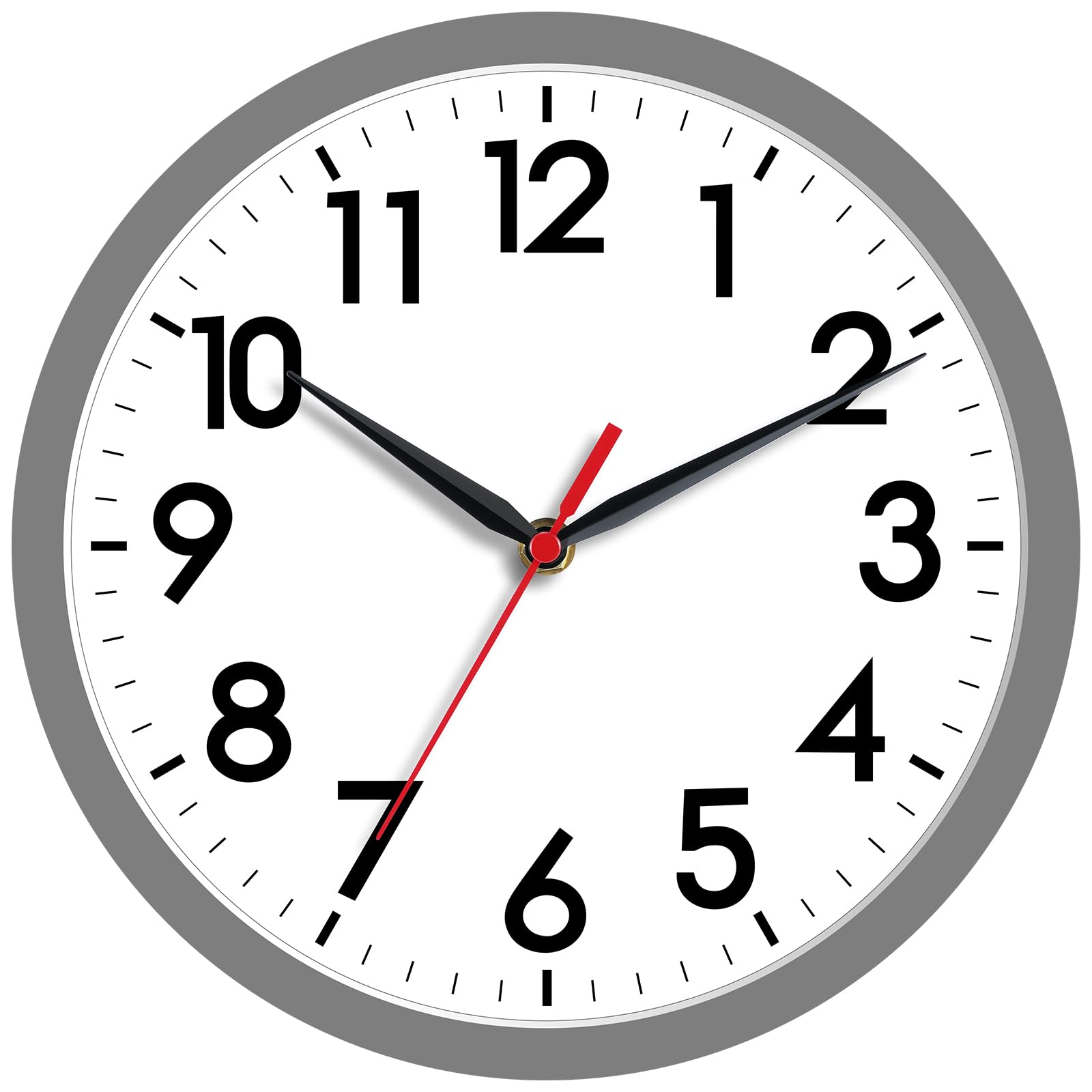 AKCISOT Wall Clock 8 Inch Silent Non-Ticking Modern Clocks Battery Operated - Analog Small Classic for Office, Home, Bathroom, K