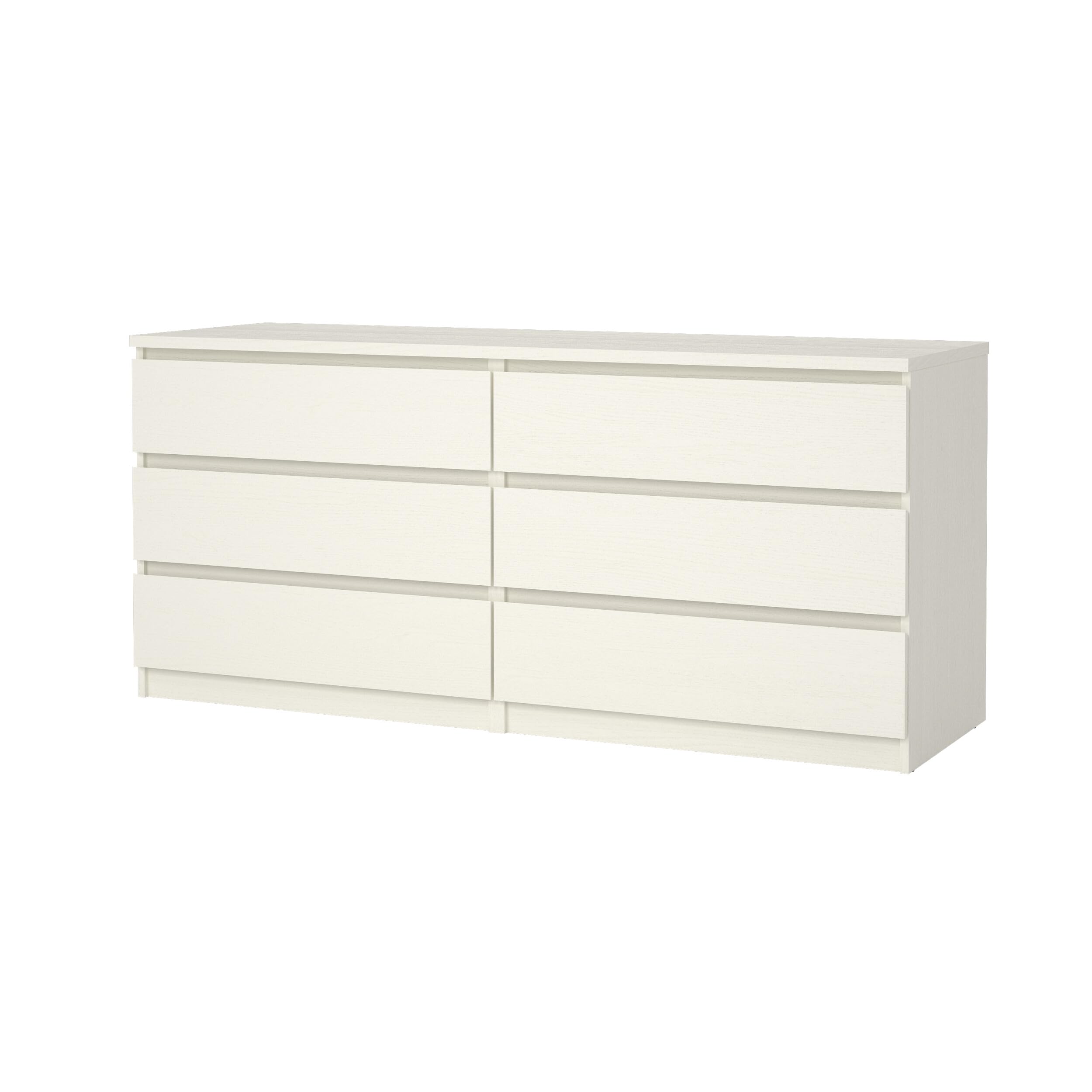 Scottsdale 6 Drawer Double Dresser, White Wood Grain
