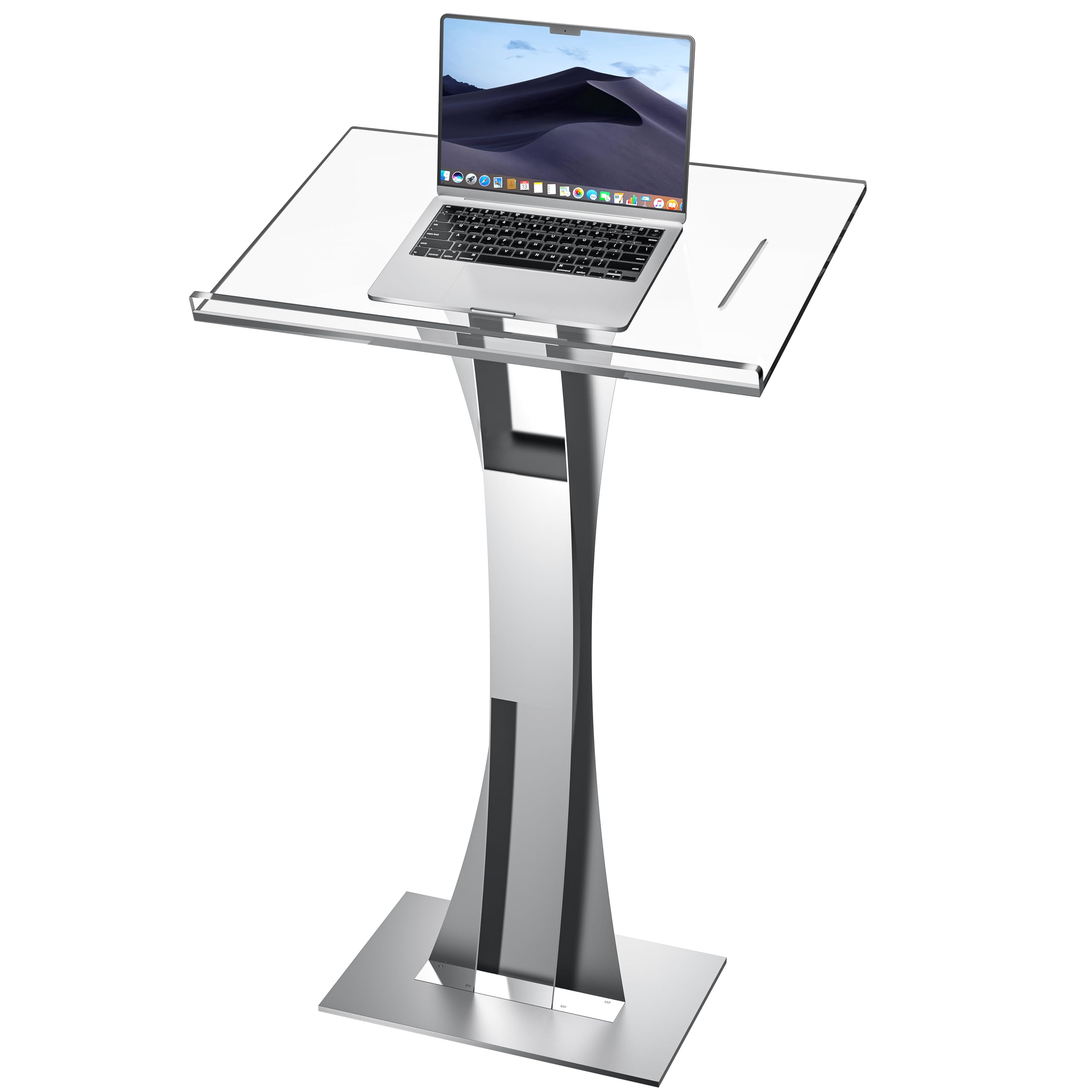 42.5 Pulpits for Churches, Acrylic Podium Stand with Iron Stable Bottom, Pulpit with 10MM Thickened Acrylic Countertop, Multi Fu