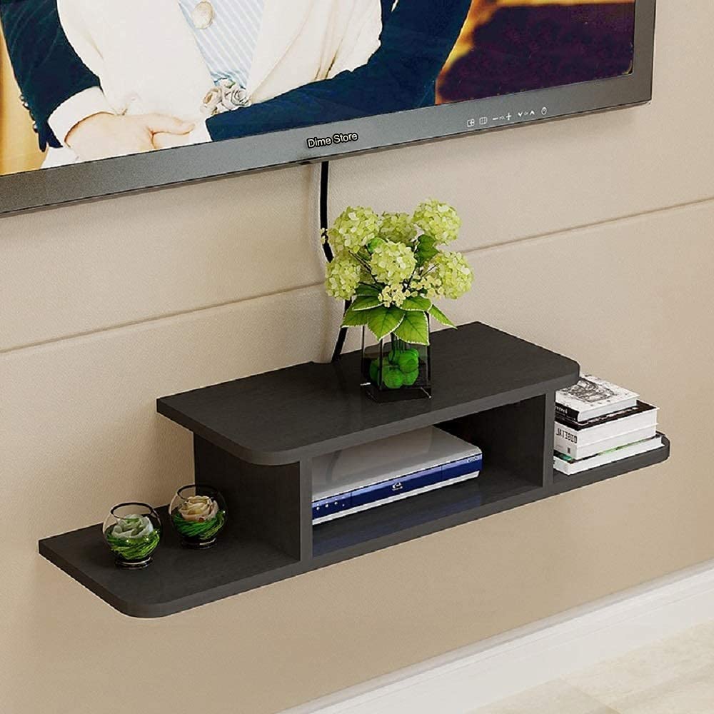 Engineered Wood Floating Wall Shelf Rack for Living Room and Home Decor Display Units Set Top Box Stand | Wooden Wall Mount Shel