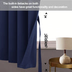 JIUZHEN Navy Blue Thermal Insulated Blackout Curtains, 52"x45", Set of 2, Grommet, Light Blocking, Noise Reducing, Polyester