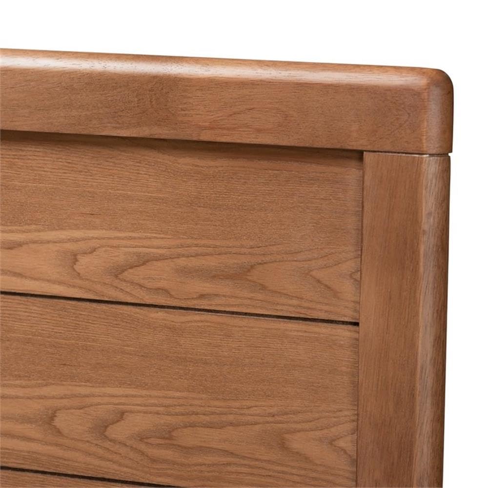 Baxton Studio Artemis Mid-Century Modern Walnut Brown Finished Wood Full Size Platform Bed
