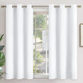 YoungsTex Short White Curtains for Window - Grommet Top 45 Inches Length Window Treament Curtains Privacy Protection for Kitchen