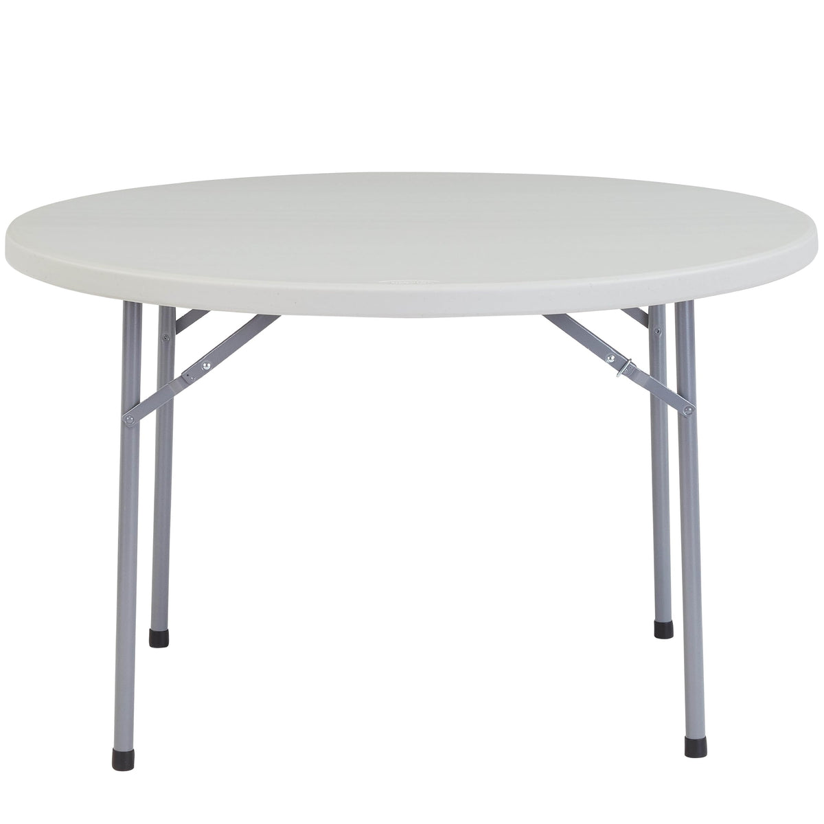 National Public Seating BT-R Series Steel Frame Round Blow Molded Plastic Top Folding Table, 700 lbs Capacity, 48" Diameter, Speckled Gray/Gray