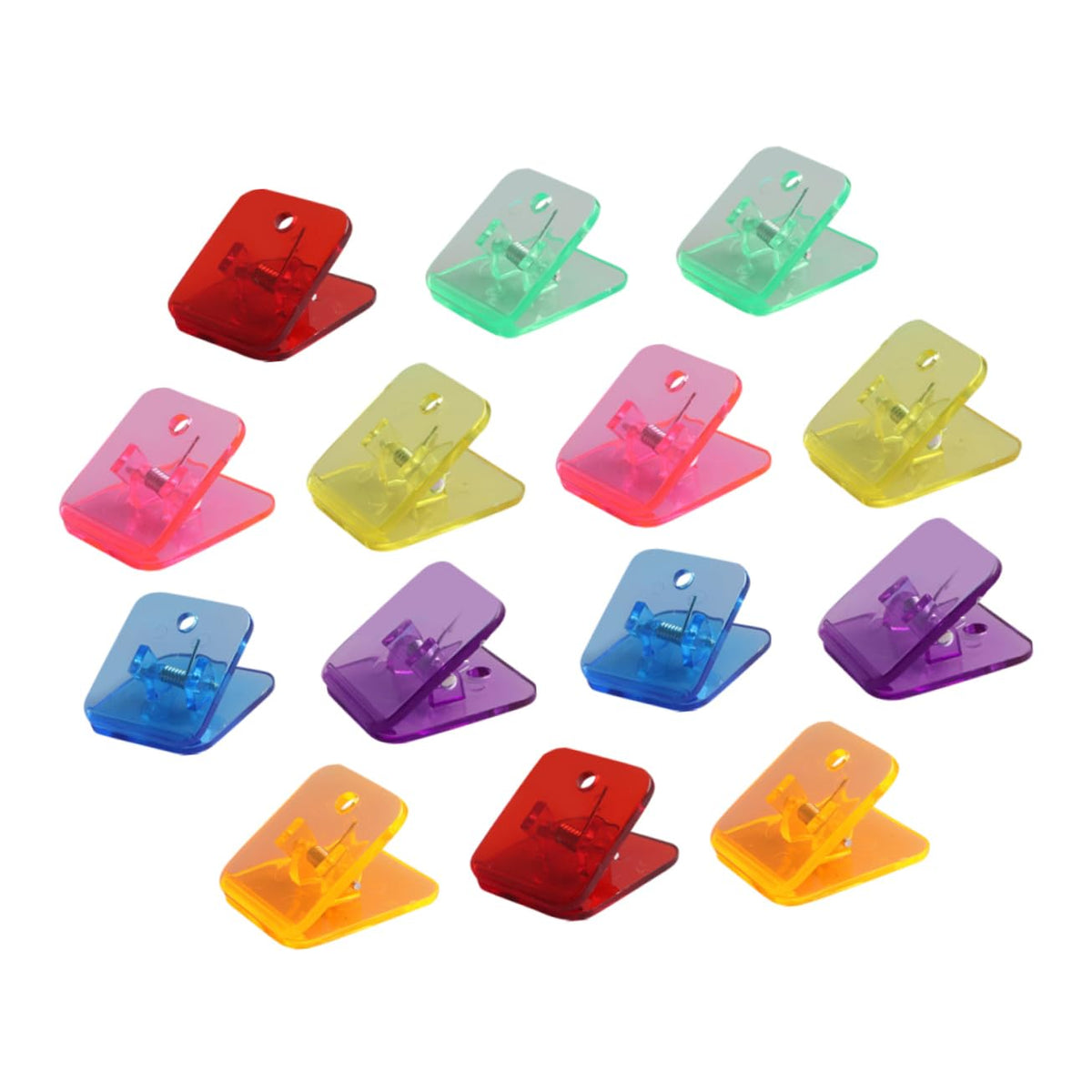 Stobok 14Pcs Transparent Folder Decorative Binder Decked Accessories Black Binder Metal Paper Clamps Utility Paper Clamp Plastic