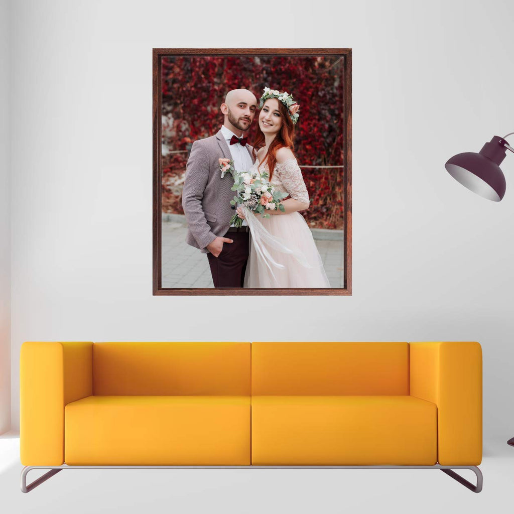 Canvas Floating Frame, Picture Wall Art Painting Frame For Finished Canvas Painting 1-1/4 Deep Picture Art Wall Decor. (Dark Bro