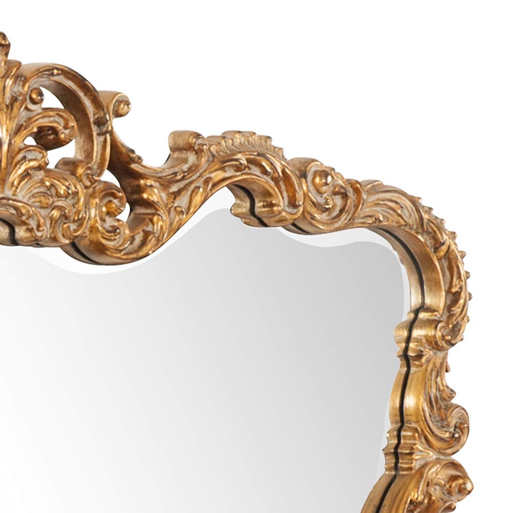 HomeRoots Gold Leaf Mirror with Decorative Textured Frame