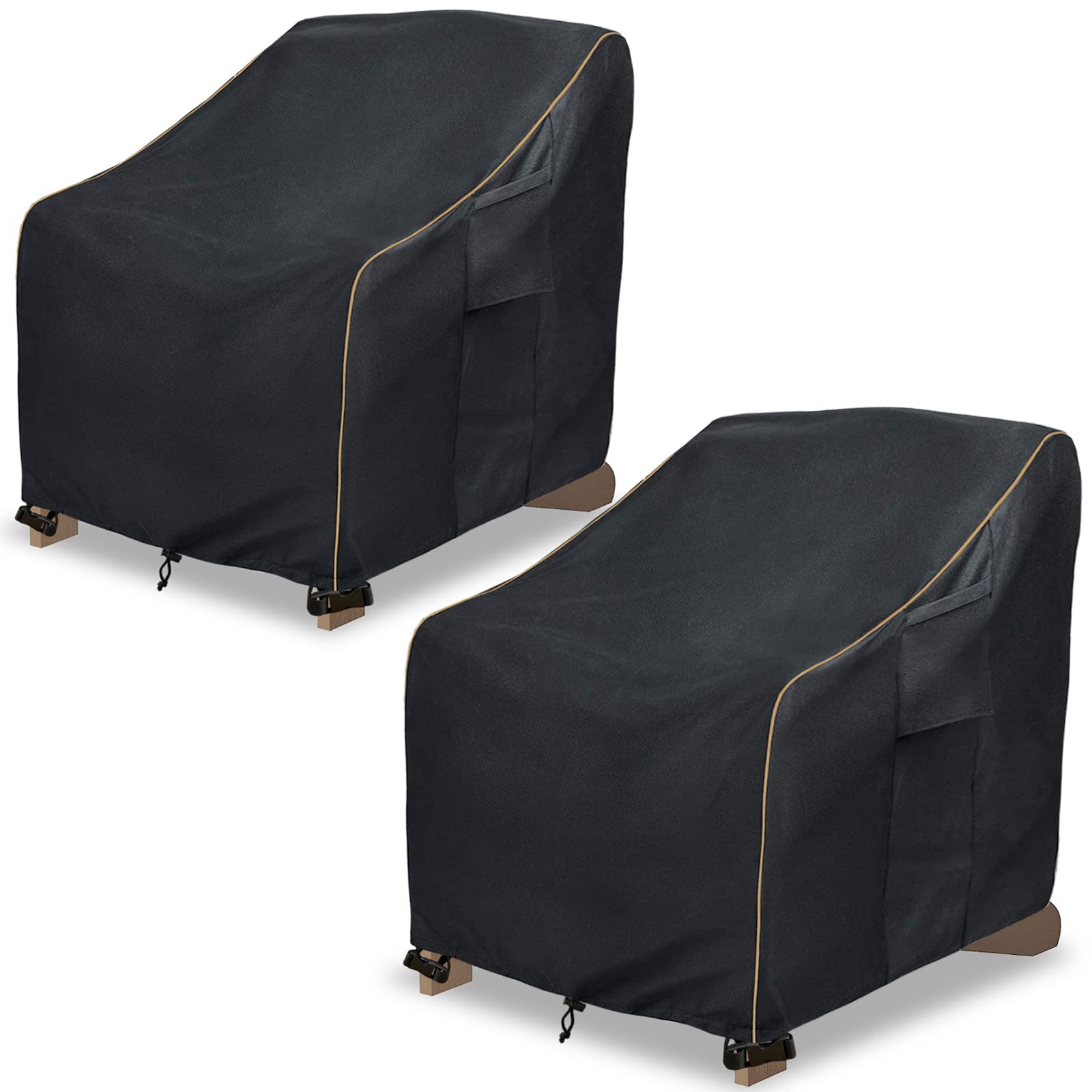 Lsongsky Adirondack Chair Covers 2 Pack,Waterproof Heavy Duty Outdoor Chair Covers,Adirondack Patio Chair Covers For Outdoor Furniture,(33 W X 35 D X 36 H Inches),Black