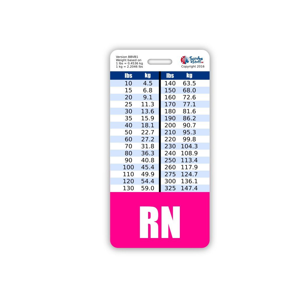 Rn Nurse Badge Buddy W/Pink Border Vertical