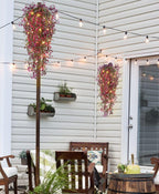 Recutms 4Pcs Fake Ferns Artificial Hanging Plants With 30 Led Lights Ivy Flowers Large Faux Hanging Plant For Indoor Outdoor Roo