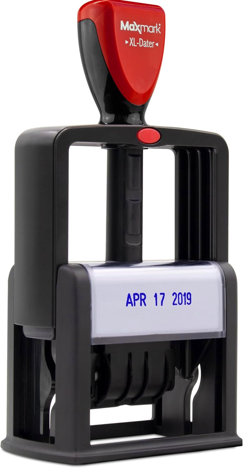 Zigel Heavy Duty Style Self Inking Date Stamp, Professional Large Date Size (Ld56) - Blue Ink