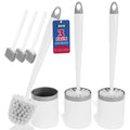 Holaloha Toilet Brush and Holder Set, Compact Design, 3 Pack, White