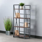 Winsome Wood Isa 4-Tier Shelf, Graphite and Walnut